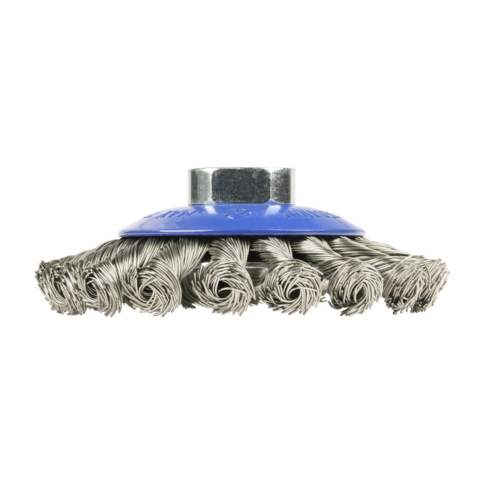 Timco Angle Grinder Bevel Brush - Twisted Knot Stainless Steel - Diameter mm 100 - Wire Thickness mm 0.5