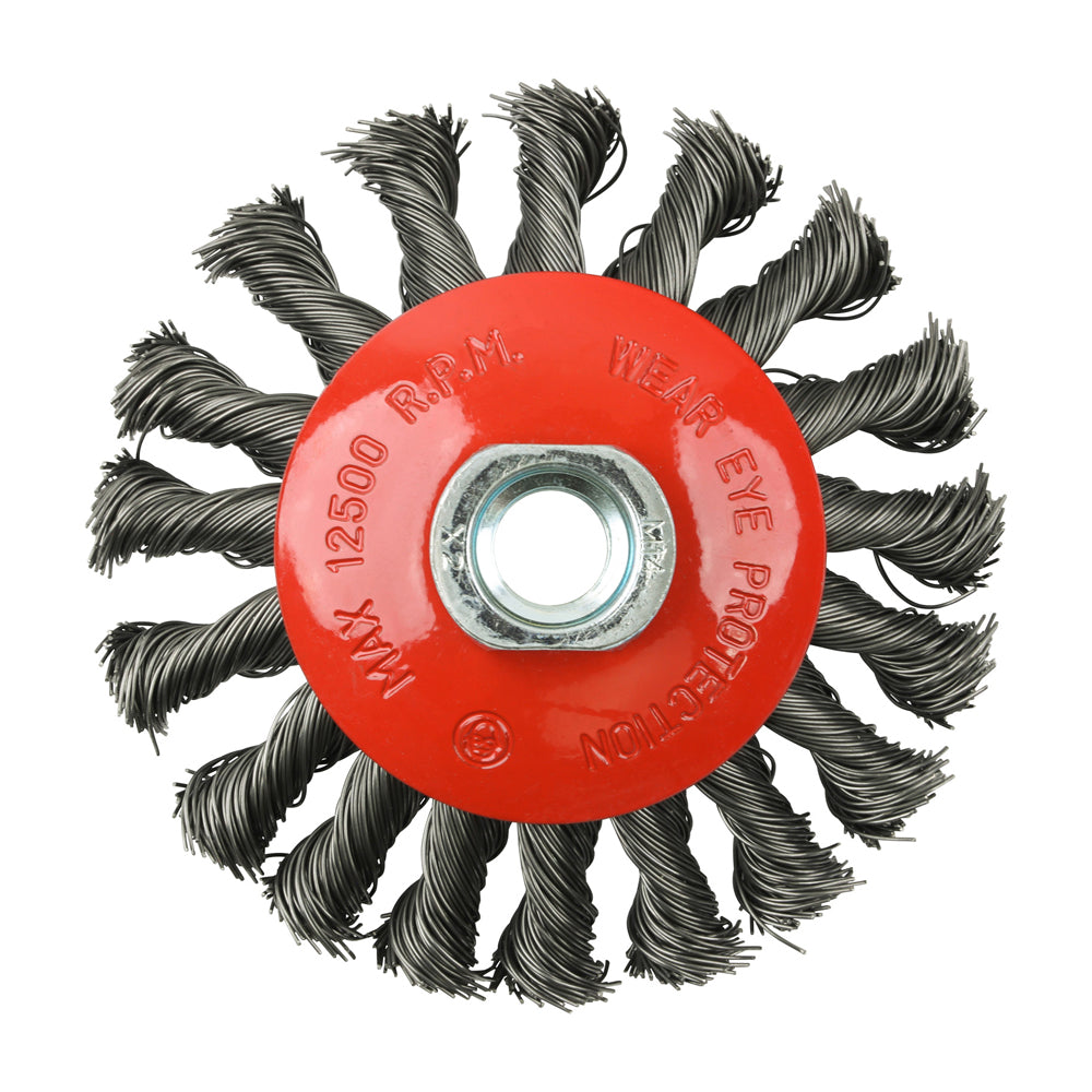 Timco Angle Grinder Bevel Brush - Twisted Knot Steel Wire - Diameter mm 100 - Wire Thickness mm 0.5