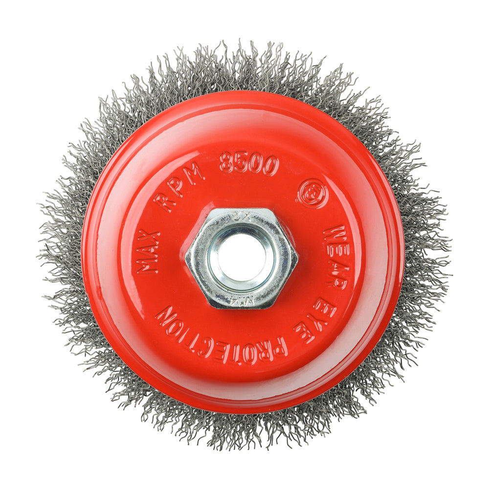 Timco Angle Grinder Cup Brush - Crimped Steel Wire - Diameter mm 100 - Wire Thickness mm 0.3