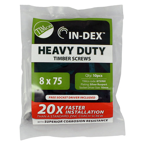 Hex Head Timber Screw - Silver - 10.0 x 100 | Bag of 10