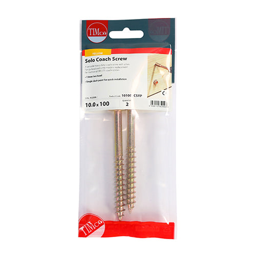 Solo Coach Screw ZYP - 10.0 x 100 | TIMpac of 2