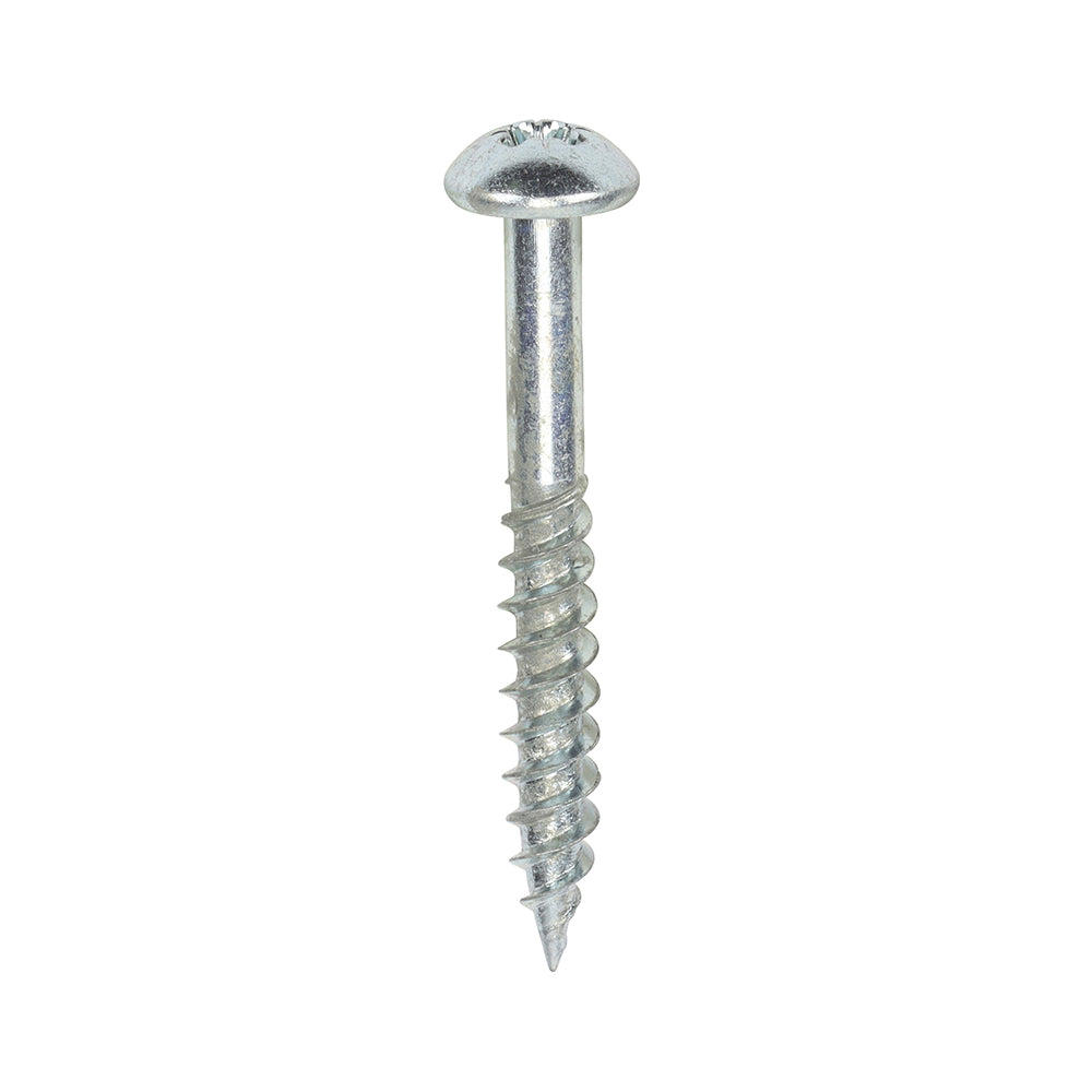 Twin Woodscrew PZ2 RND Zinc - 10 x 1 1/2 | Box of 200