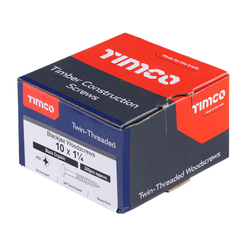 Blackjax Screw PZ2 RND Black - 10 x 1 1/4 | Box of 200