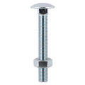 Carriage Bolt & Hex Nut - BZP - M10 x 200 | TIMbag of 10
