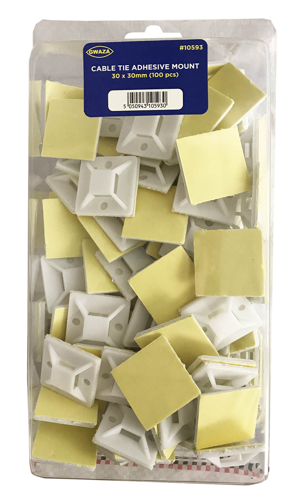 Cable Tie Adhesive Mount 30x30mm Nylon (100pcs)