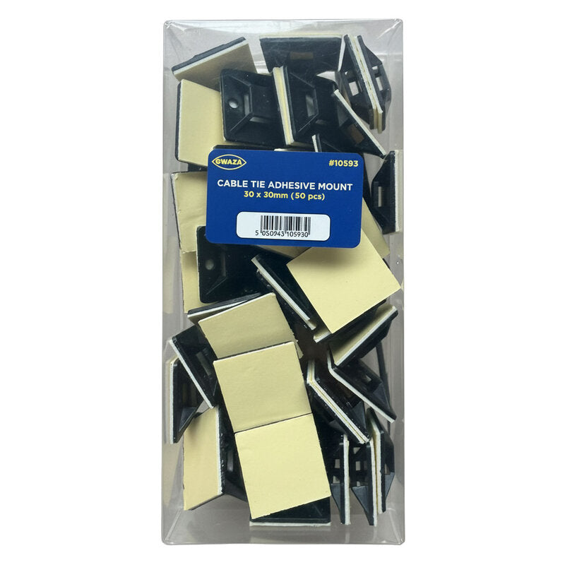 Cable Tie Adhesive Mount 30x30mm Nylon (100pcs) Gwaza