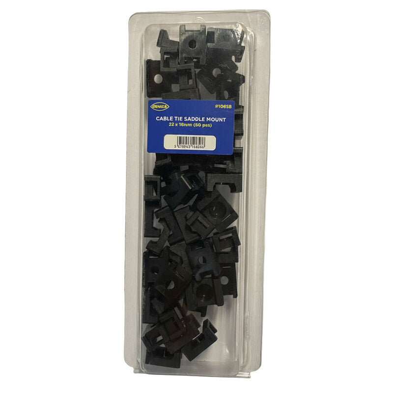 Gwaza Cable Tie Saddle Mount-Nylon Black Nail-on (50pcs) Gwaza
