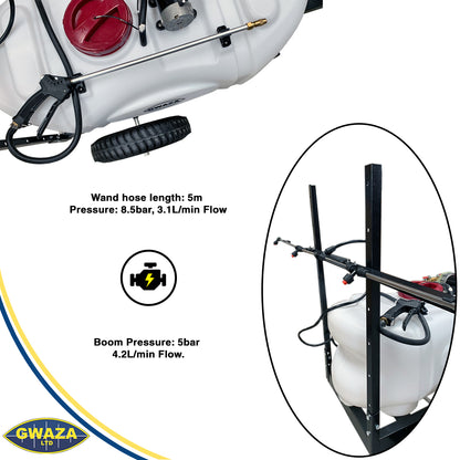 Gwaza Trailed Sprayer ATV with Wand and Boom 1.8M 100L