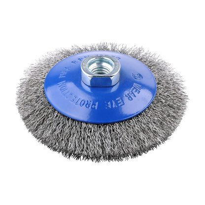 Timco Angle Grinder Bevel Brush - Crimped Stainless Steel - Diameter mm 115 - Wire Thickness mm 0.3