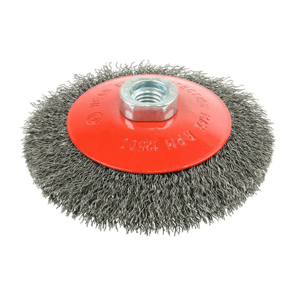 Timco Angle Grinder Bevel Brush - Crimped Steel Wire - Diameter mm 115 - Wire Thickness mm 0.3