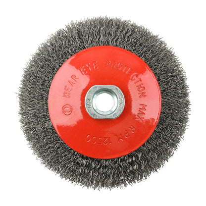 Timco Angle Grinder Bevel Brush - Crimped Steel Wire - Diameter mm 115 - Wire Thickness mm 0.3