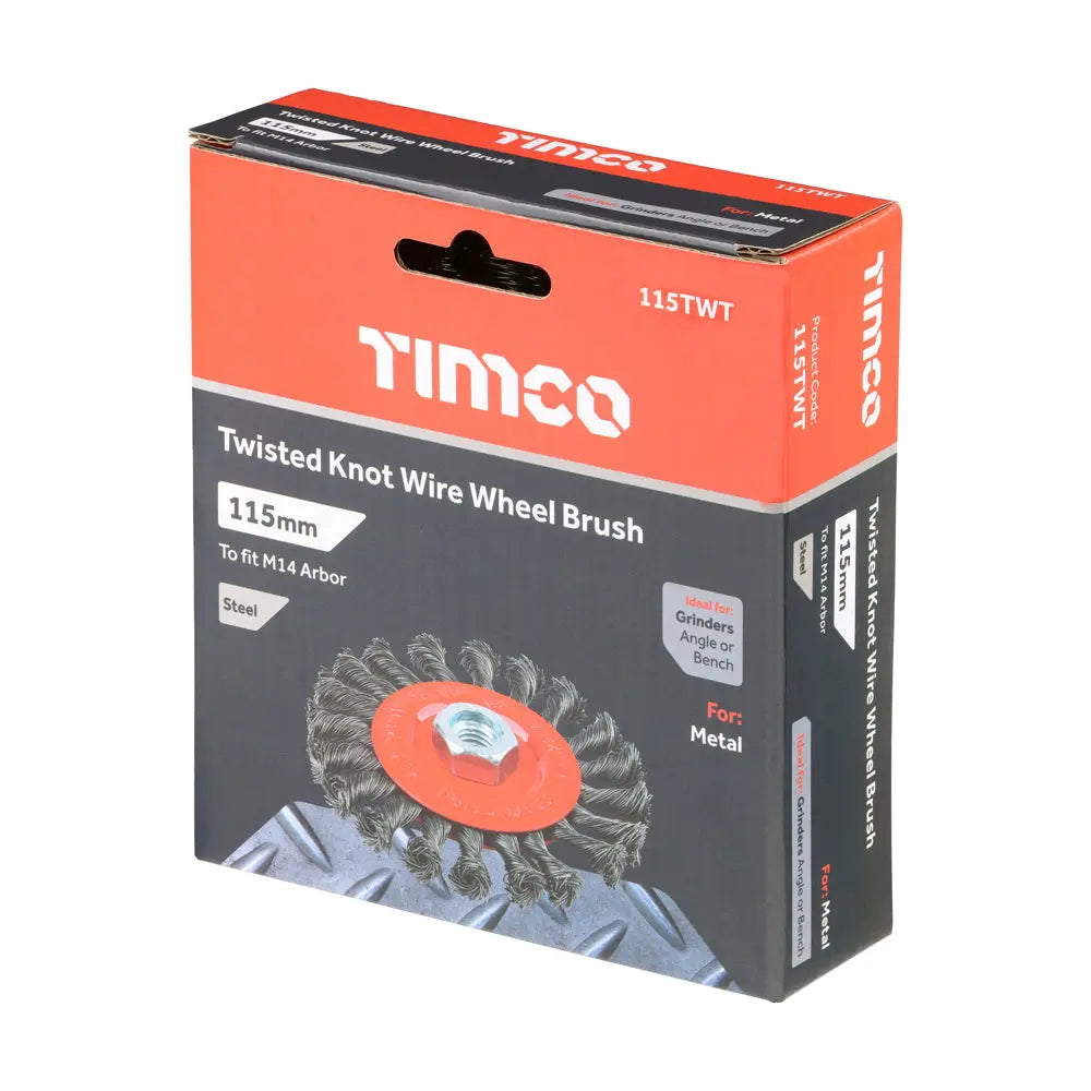 Timco Angle Grinder Wheel Brush - Twisted Knot Steel Wire Timco