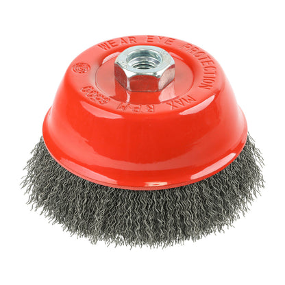 Timco Angle Grinder Cup Brush - Crimped Steel Wire - Diameter mm 125 - Wire Thickness mm 0.3