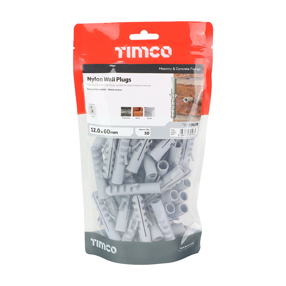 Nylon Plug - 12.0 x 60 | TIMpac of 2
