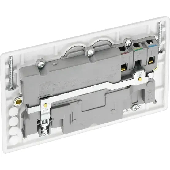 British General 13 Amp Twin Switched Smart Home Control Socket White BG
