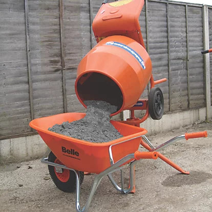 Belle Warrior Pneumatic Wheels HDPE Wheelbarrow Silver/Orange 100Ltr