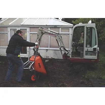 Belle Warrior Pneumatic Wheels HDPE Wheelbarrow Silver/Orange 100Ltr TMA