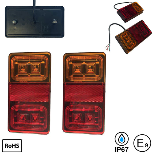 Lamp Rear Trailer 3 in 1 LED 12V/24V Pair