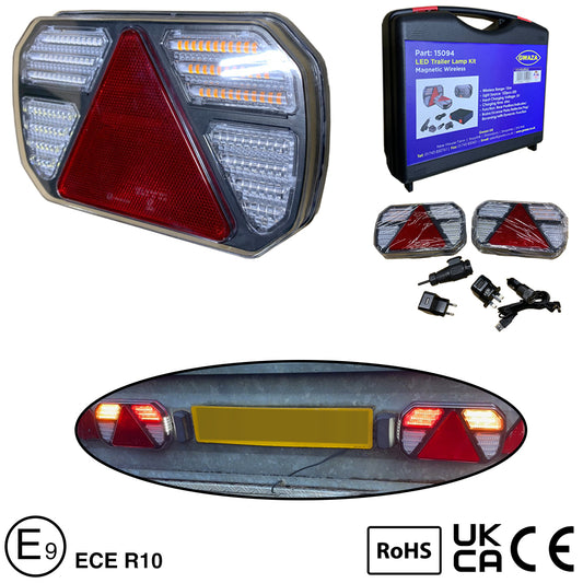 Lamp LED Trailer Kit Magnetic Wireless 13 Pin