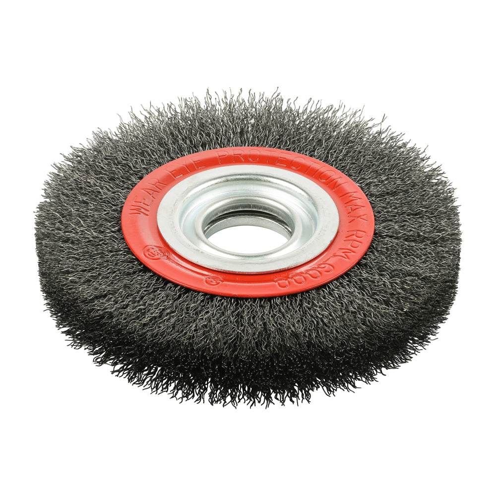 Timco Wheel Brush with Plastic Reducer Set - Crimped Steel Wire | 150mm Timco