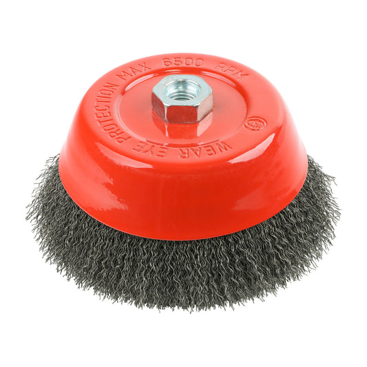 Timco Angle Grinder Cup Brush - Crimped Steel Wire - Diameter mm 150 - Wire Thickness mm 0.3