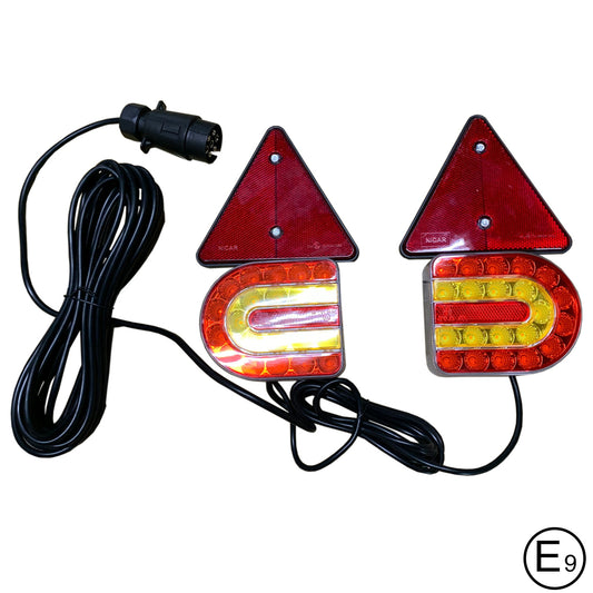 LED Trailer Set 7.5M Magnetic 2 Lights 2 Triangles