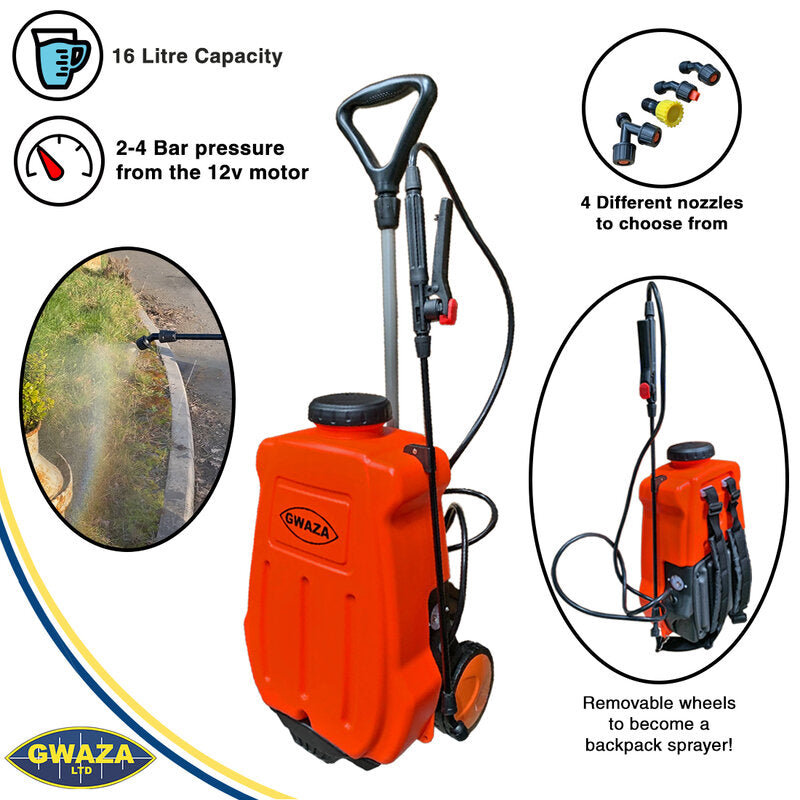 Gwaza Sprayer Battery Operated + Lance 16L Rechargeable