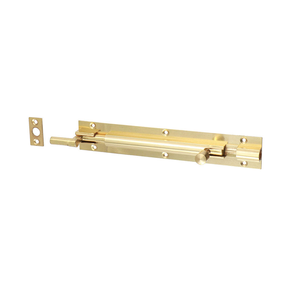 Nkd. Barrel Bolt Pol. Brass - 150 x 25mm | TIMpac