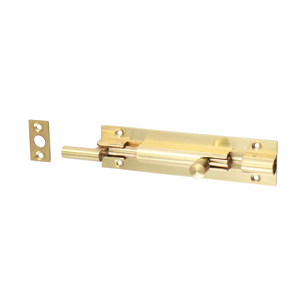 Nkd. Barrel Bolt Pol. Brass - 100 x 25mm | TIMpac