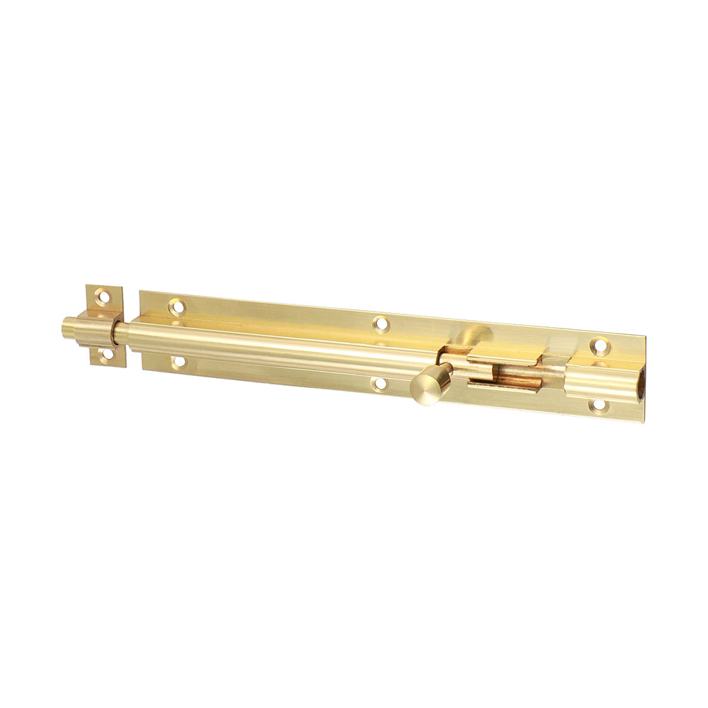 Straight Barrel Bolt - Polished Brass - Length mm 150 - Width mm 25 - Bolt Throw mm 22