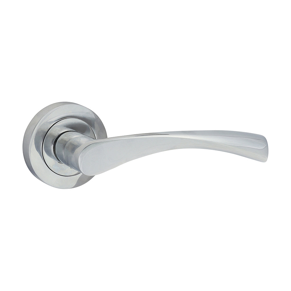 Timco Edleston Lever On Rose Handles - Polished Chrome Timco