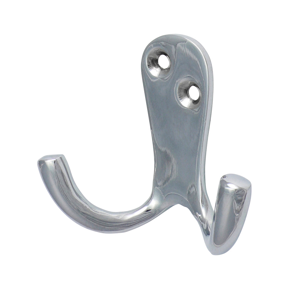 Double Robe Hook Pol. Chrome - 47 x 24mm | TIMpac