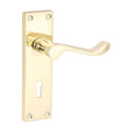 Victorian Scroll Lock Handles - Polished Brass - 152 x 42 Timco