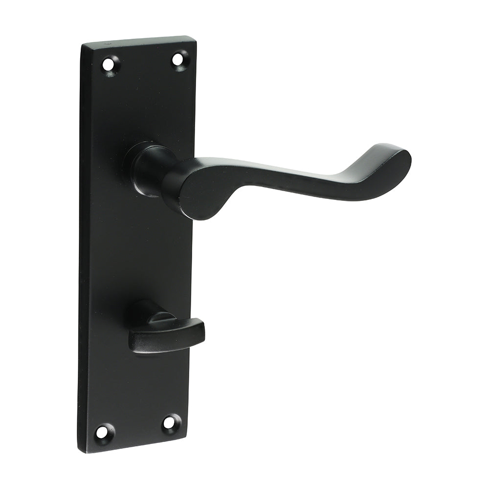 Timco Victorian Scroll Bathroom Handles - Matt Black Timco