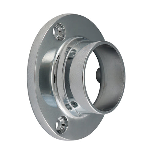 Round End Socket P/Chrome - 25mm | TIMpac of 2