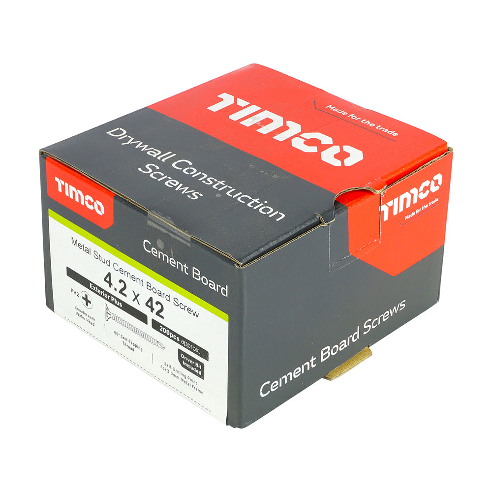 Cement Board Screw S/DRILL EXT - 4.2 x 42 | Box of 200