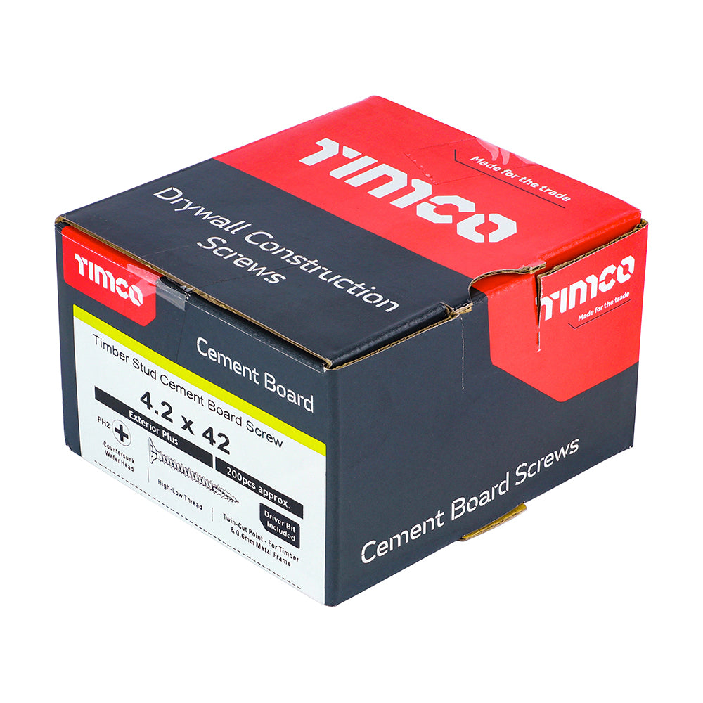 Cement Board Screw TWINCUT EXT - 4.2 x 42 | Box of 200