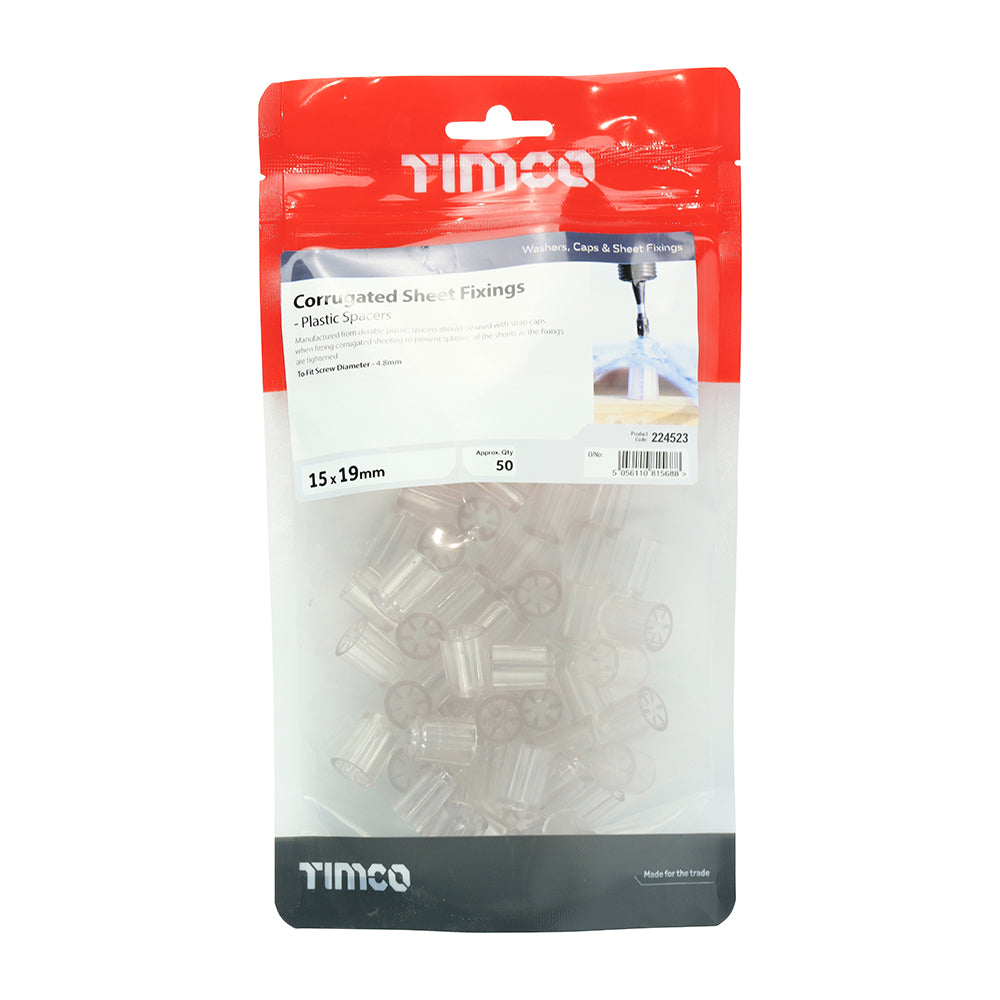 Spacers Clear - 15.0 x 19 | TIMbag of 50