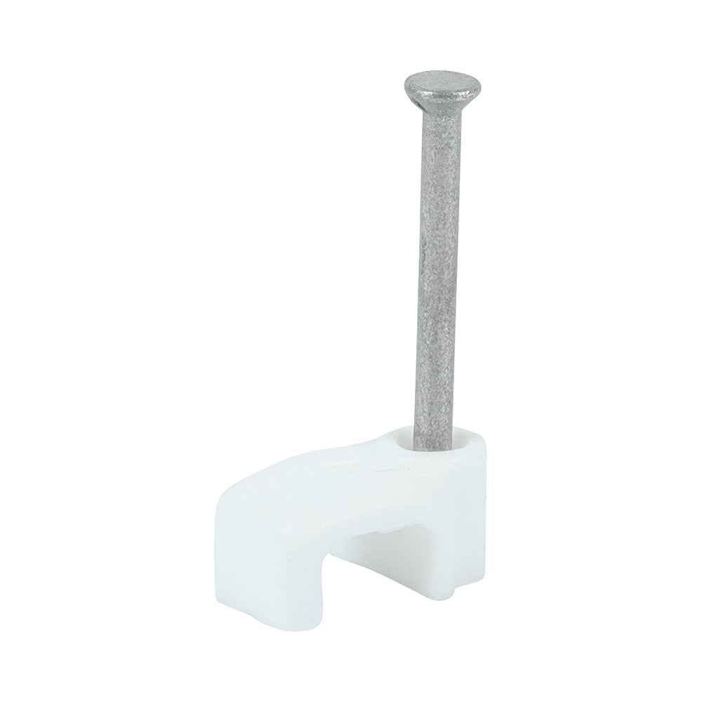 Flat Cable Clip White - To fit 1.0mm | Box of 100