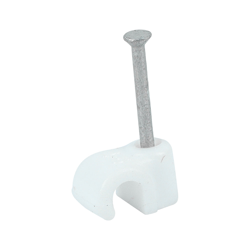 Round Cable Clip White - To fit 4.5mm | Box of 100
