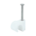 Round Cable Clip White - To fit 7.0mm | Box of 100