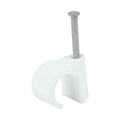 Round Cable Clip White - To fit 14.0mm | Box of 100