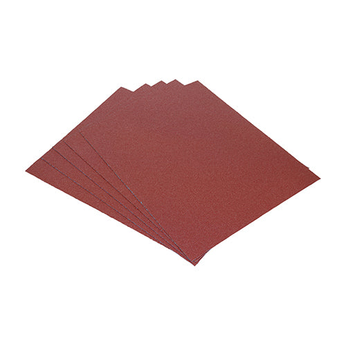 Sanding Sheets - 80 Grit - Red - 230 x 280mm - Pack of 5