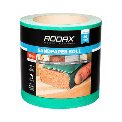 Sandpaper Roll - 80 Grit - Green - 115mm x 10m