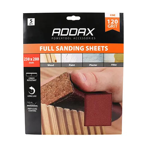 Timco Sanding Sheets - 120 Grit - Red Timco