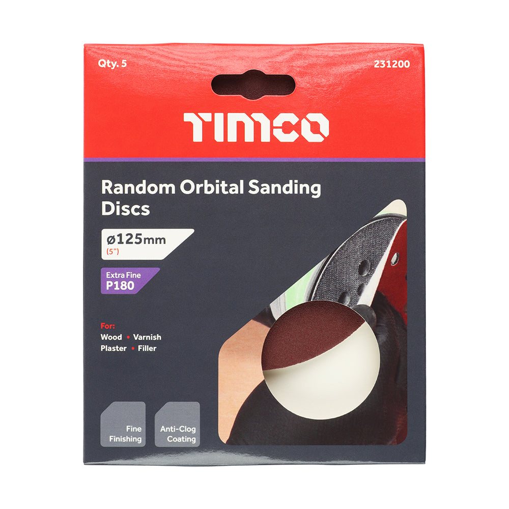 Orbital Sanding Discs P180 - 125mm | Pack of 5