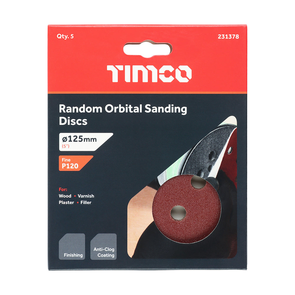 Orbital Sanding Discs P120 - 125mm | Pack of 5