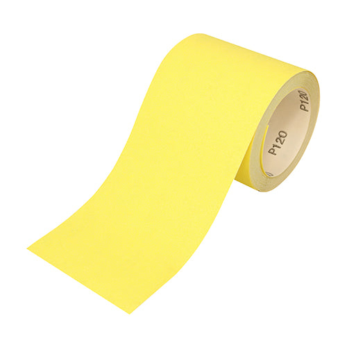 Sandpaper Roll - 120 Grit - Yellow - 115mm x 10m