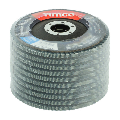 Timco Set of Flap Discs - Zirconium - Type 29 Conical - P80 Grit - 115 x 22.23 (Pack of 10)