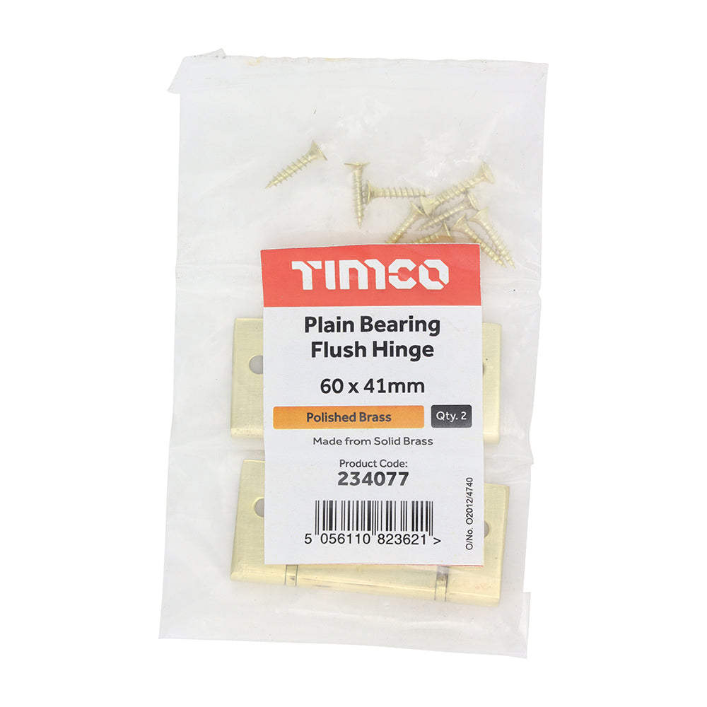 Plain Bearing Flush Hinge PB - 60 x 41 | Bag of 2